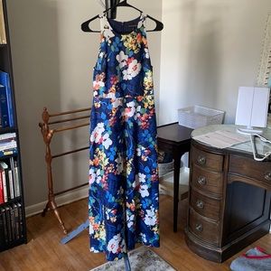 Blue floral maxi dress